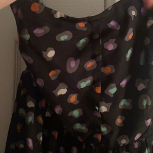 Torrid size 1 black and colorful cheetah print strapless dress
